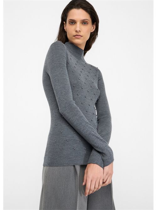 Maglia 100% lana con applicazioni LIU JO | MF5030MA77Q/02050